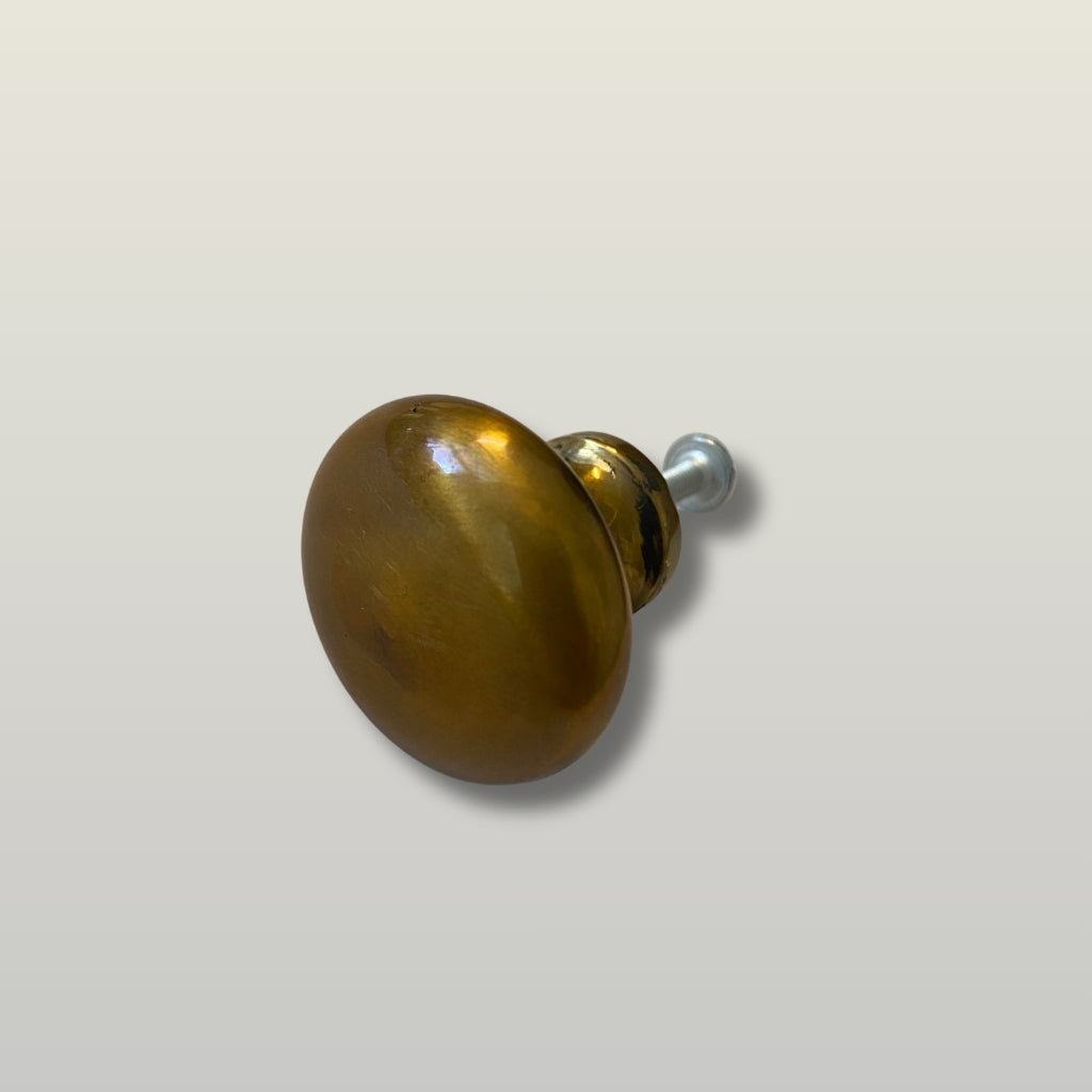Antique Solid Brass Shaker Ellipse Cabinet Knob 32mm