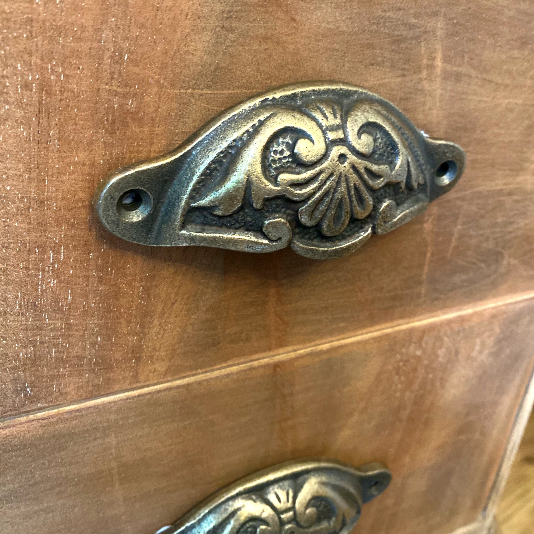 Cup Handle Drawer Pull Antique Brass image 4