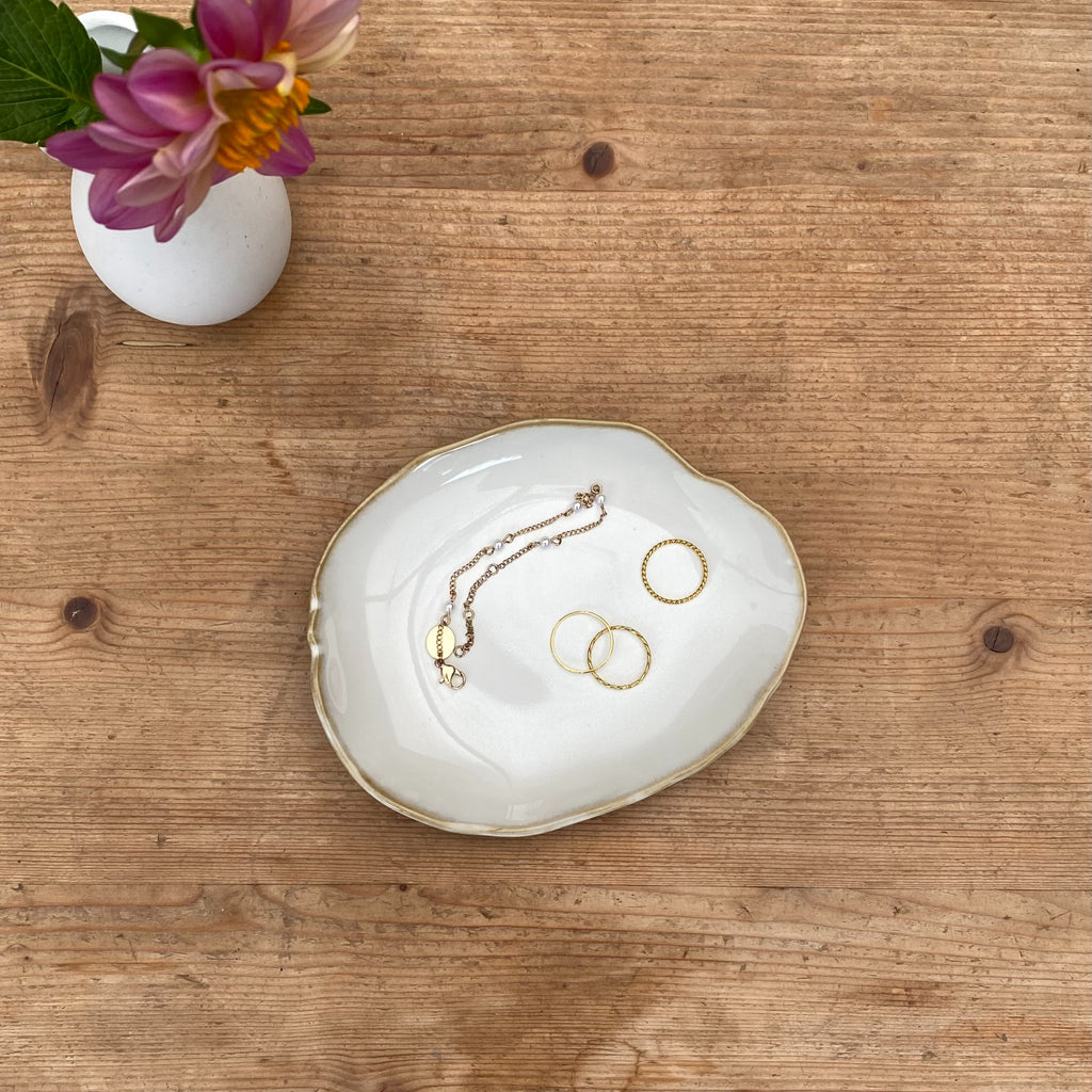 Ceramic Trinket Dish - Oyster Beige image 1