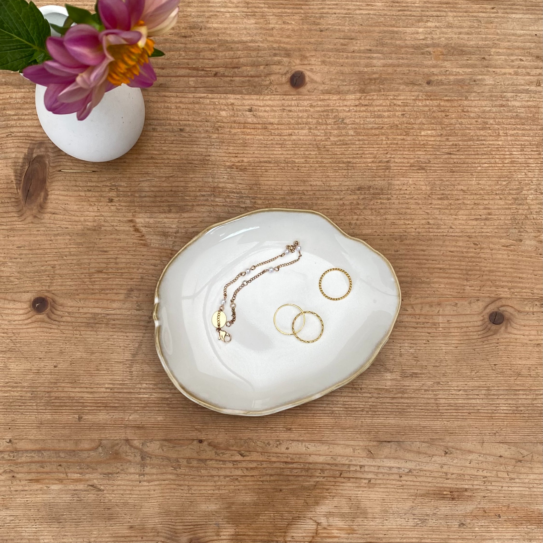 Ceramic Trinket Dish - Oyster Beige image 1