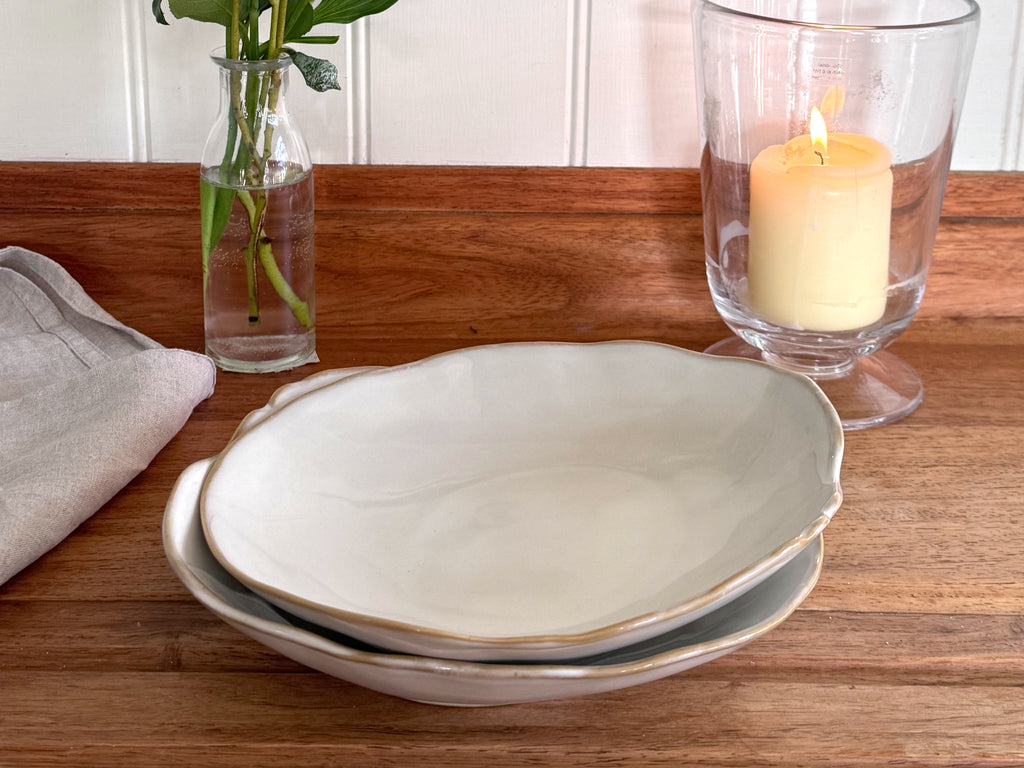 Eden Ceramic Dinnerware Set 2 - Oyster White (Set of 6) image 6