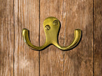 2 Prong Robe Hook Polished Brass image 2