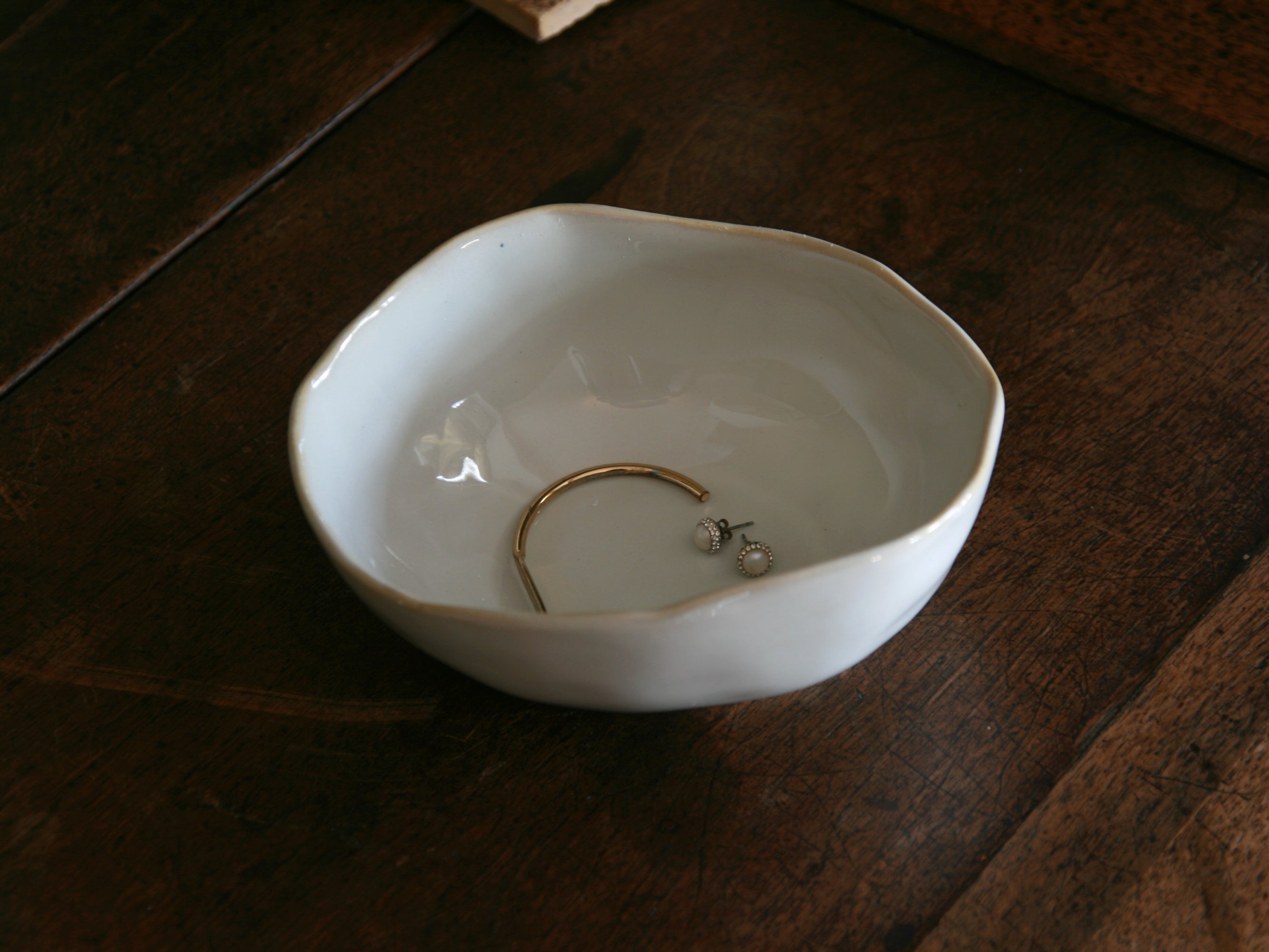 Ceramic Ring Dish White - Large image 0