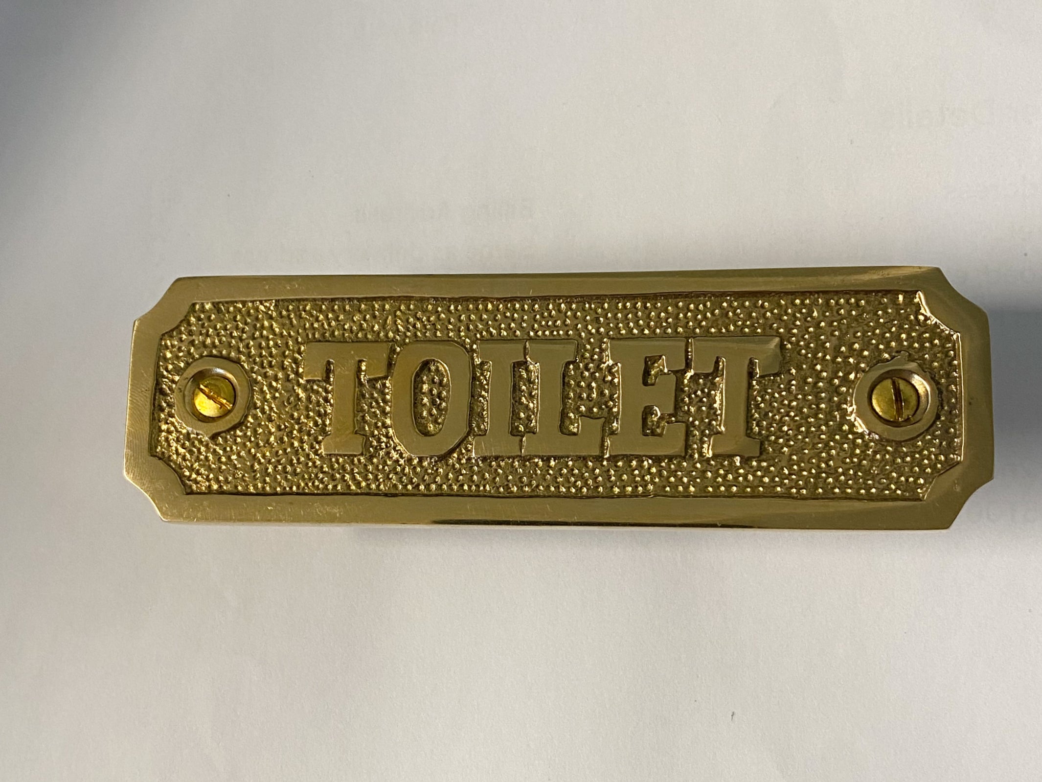 Bathroom Plaque Toilet Sign - Solid Brass image 1