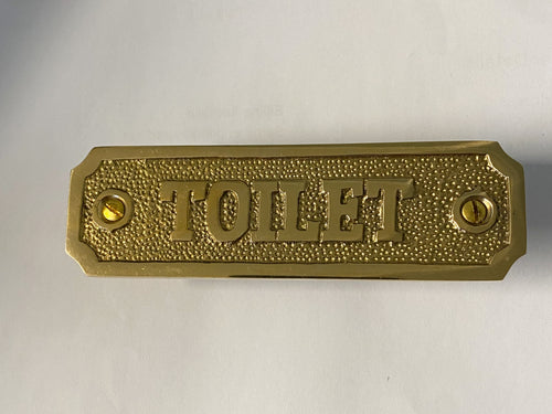 Bathroom Plaque Toilet Sign - Solid Brass image 1