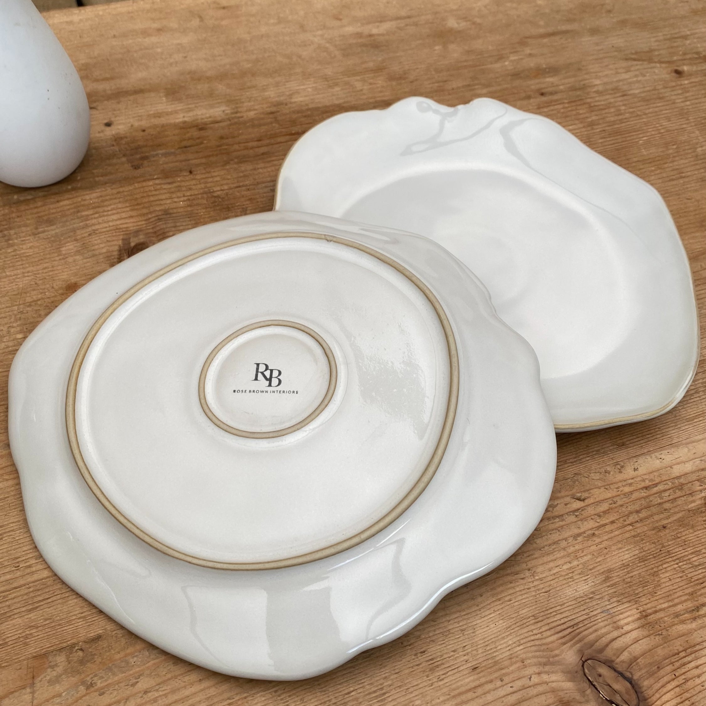 Eden Ceramic Side Plate Set of 2 - Oyster White image 5