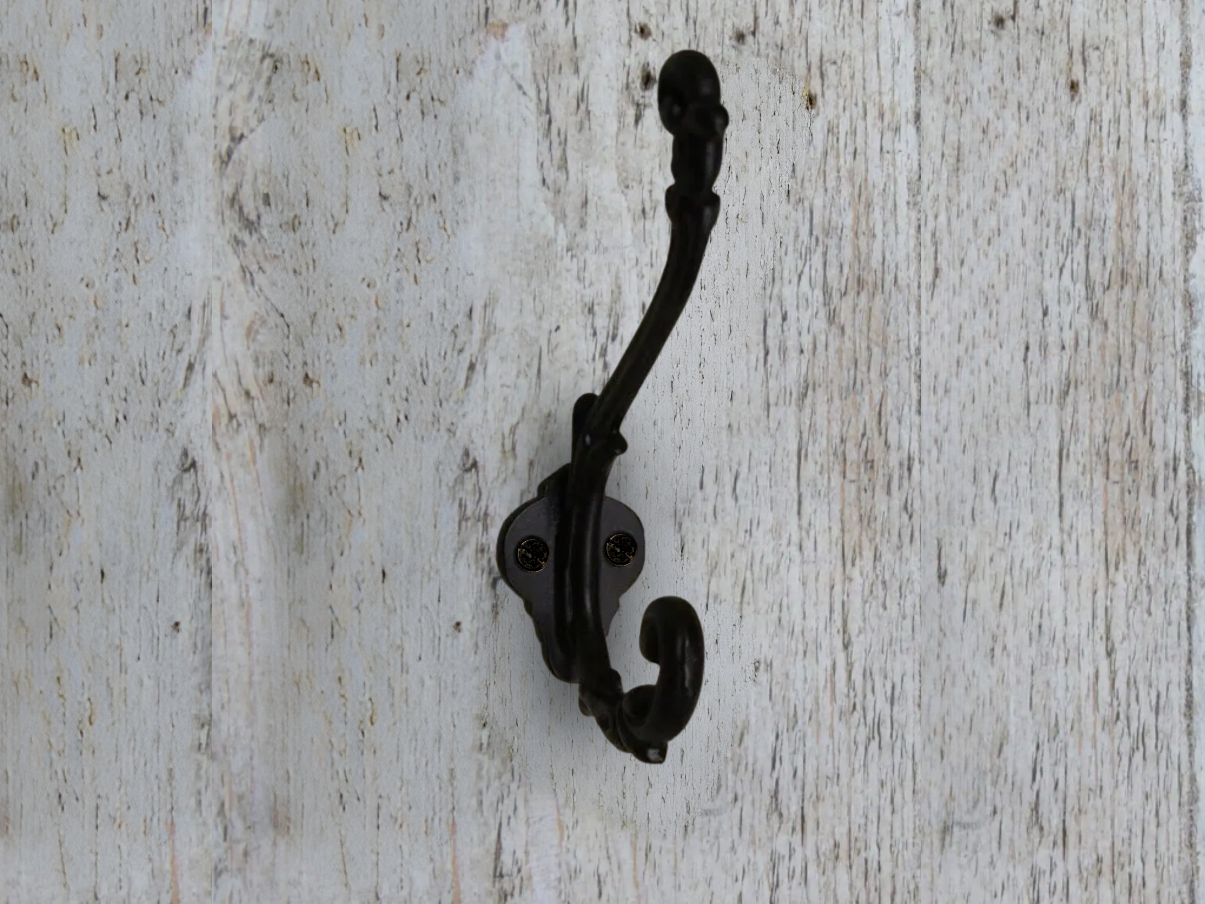 Coat Hook Ornate Cast Iron Satin Black 148mm image 0