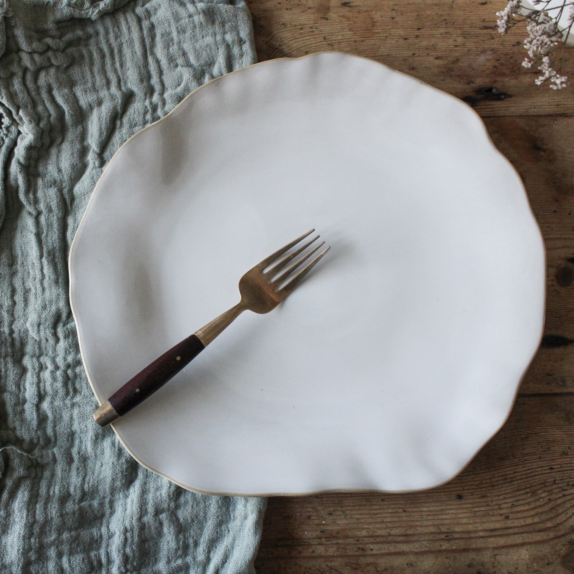 Eden Ceramic Dinner Plate Set of 2 - Oyster White image 0
