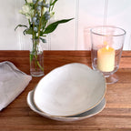 Eden Ceramic Shallow Bowl Set of 2 - Oyster White image 3