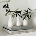 Bud Vase Set of 3 Matte White - Curved image 0