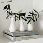 Bud Vase Set of 3 Matte White - Curved image 0