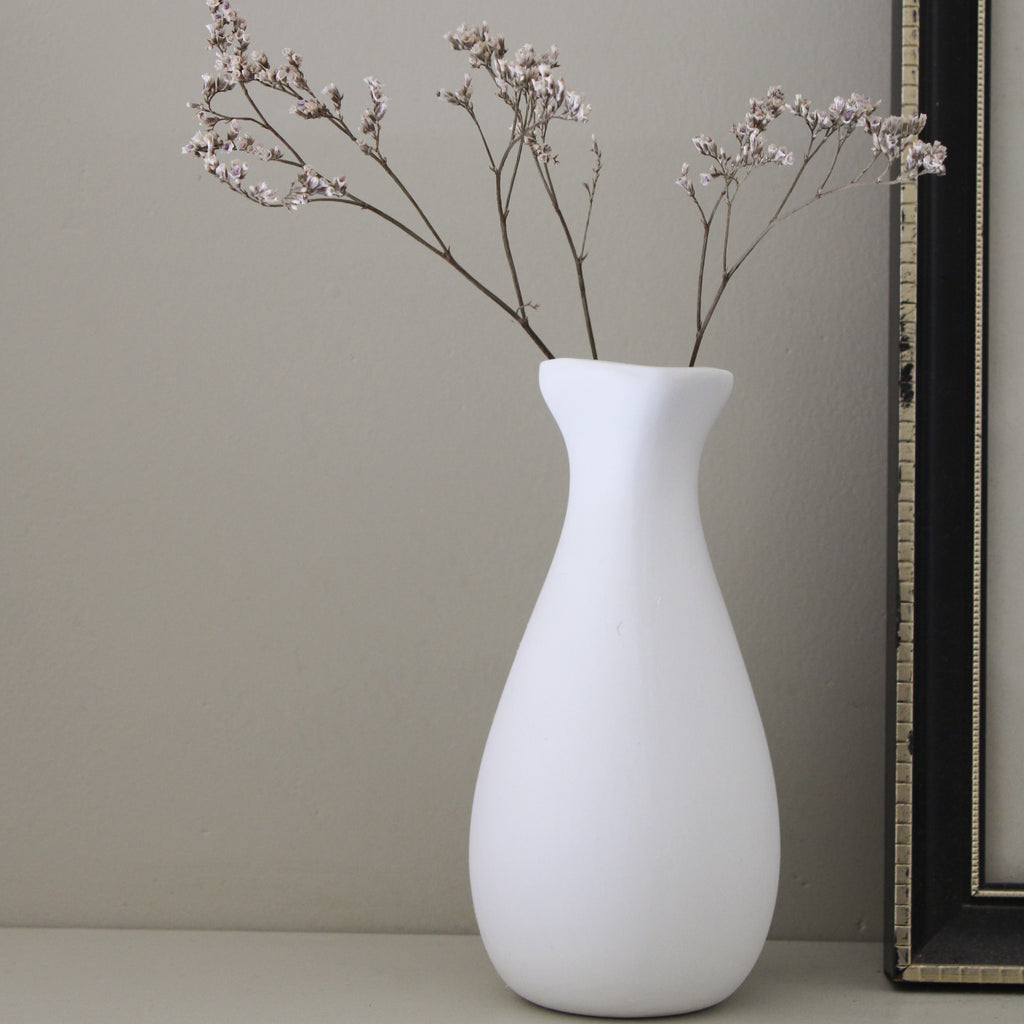 Bud Vase Set of 3 Matte White - Curved image 2