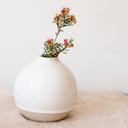 Round Reactive Glaze Ripple Vase - White image 2