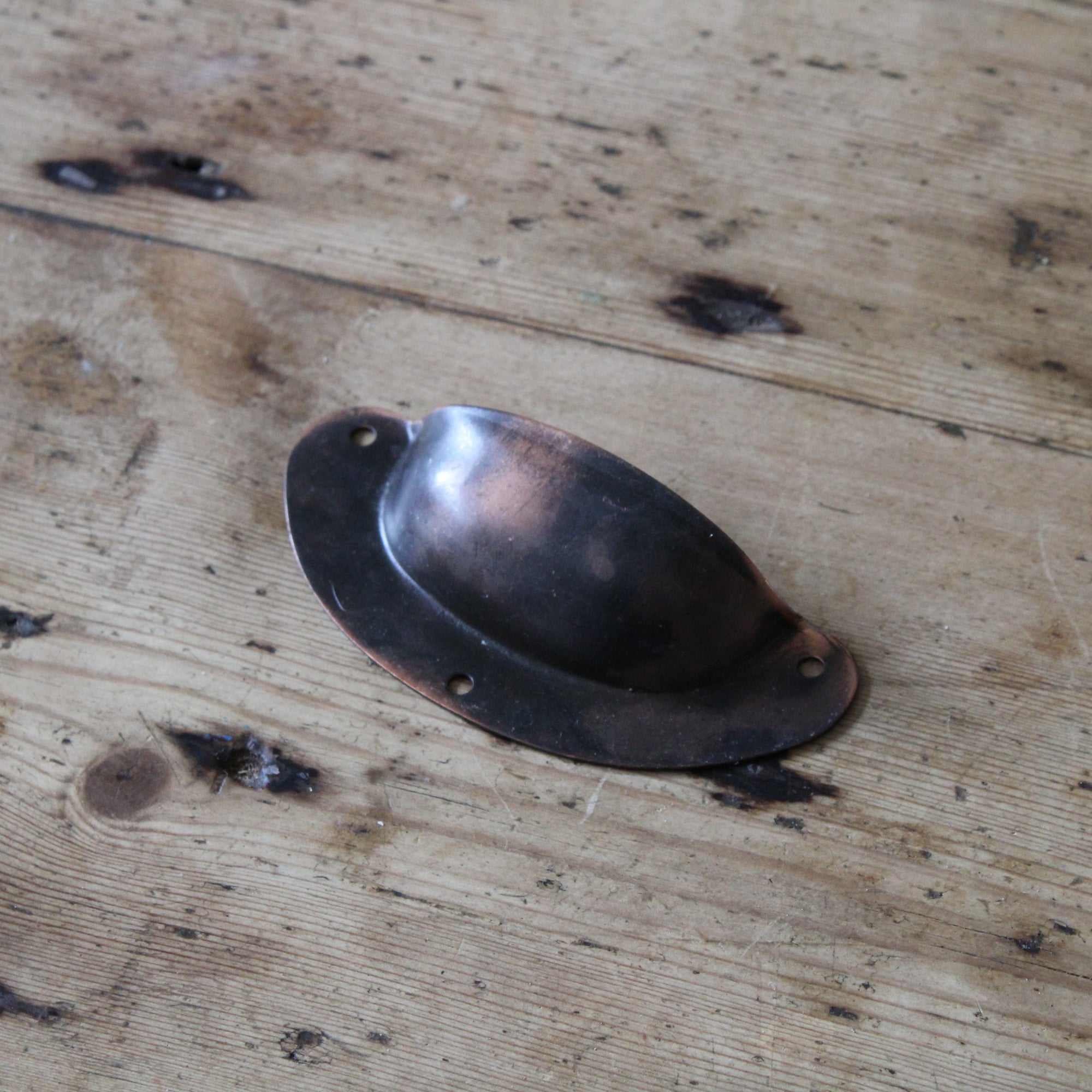 Cup Handle Sheet Pressed Antique Copper Drawer Pull image 2