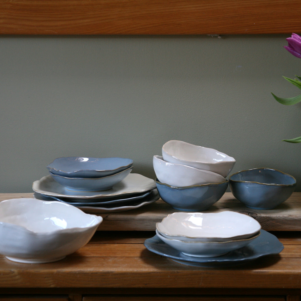 Eden Ceramic Shallow Bowl Set of 2 - Oyster White image 6