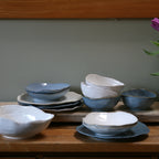 Eden Ceramic Shallow Bowl Set of 2 - Oyster White image 6