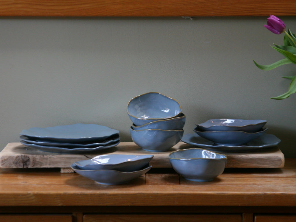 Eden Ceramic Pasta Bowl Set of 2 - Ocean Blue image 5