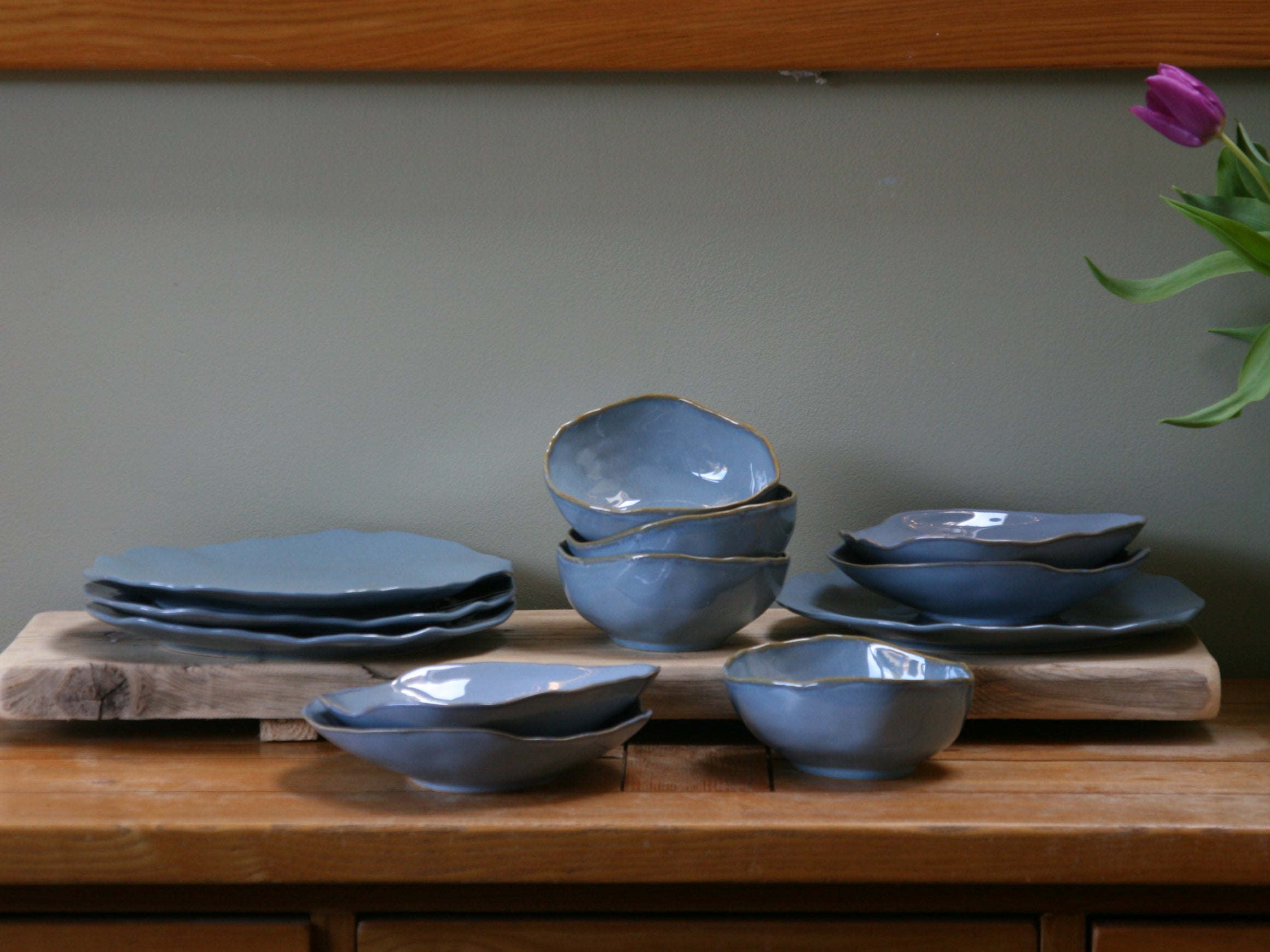 Eden Ceramic Pasta Bowl Set of 2 - Ocean Blue image 5
