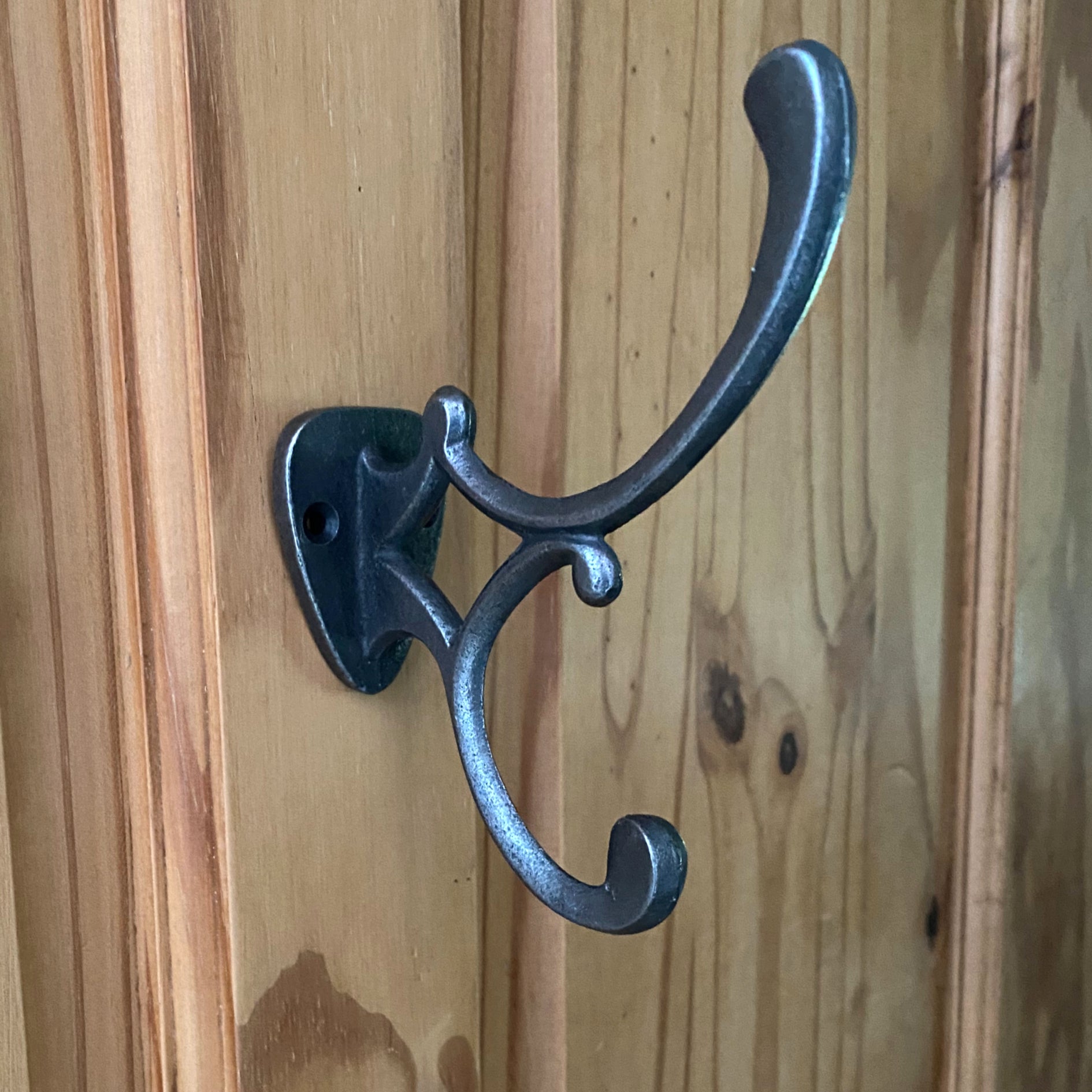 Double Coat Hook Antique Cast Iron image 0