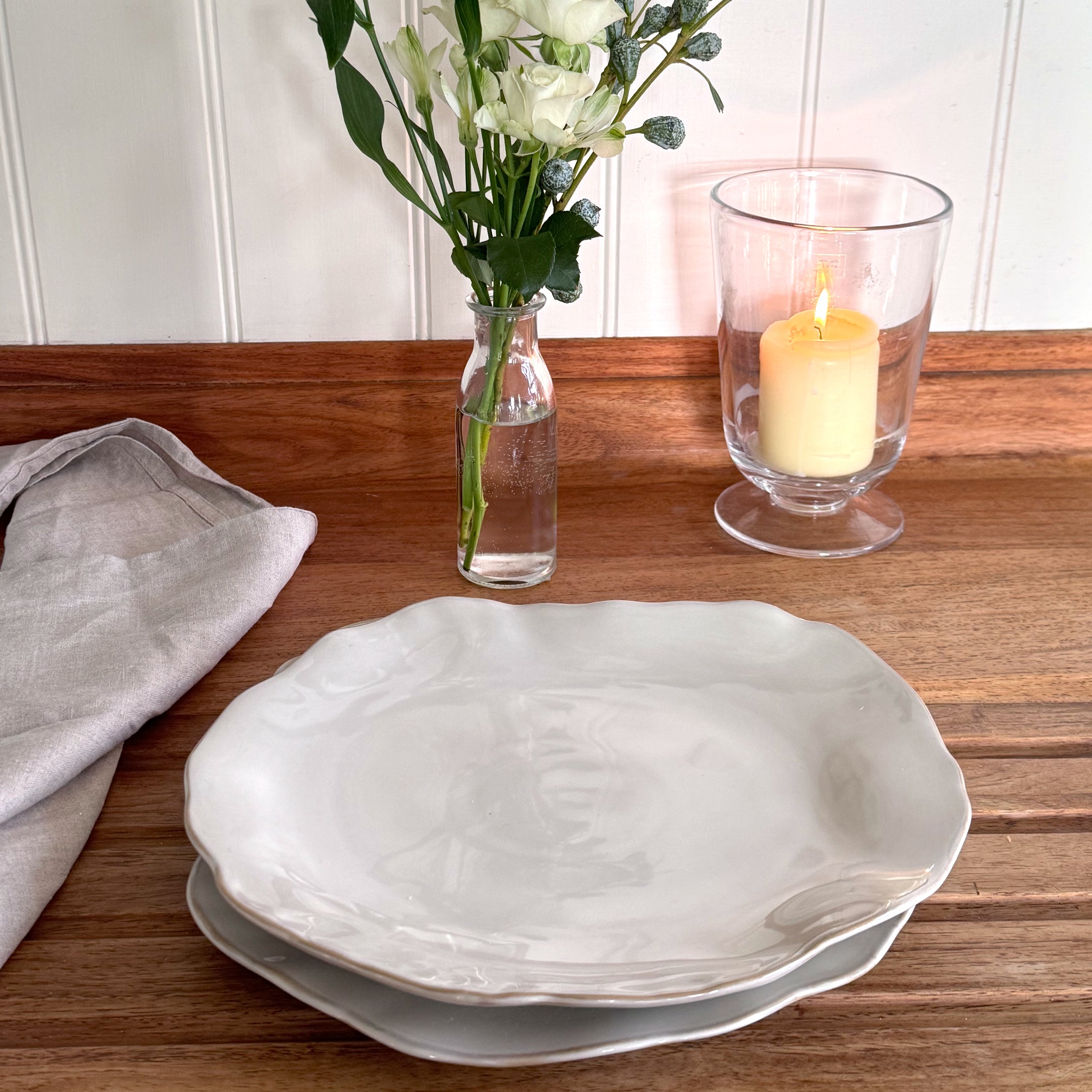 Eden Ceramic Dinner Plate Set of 2 - Oyster White image 3