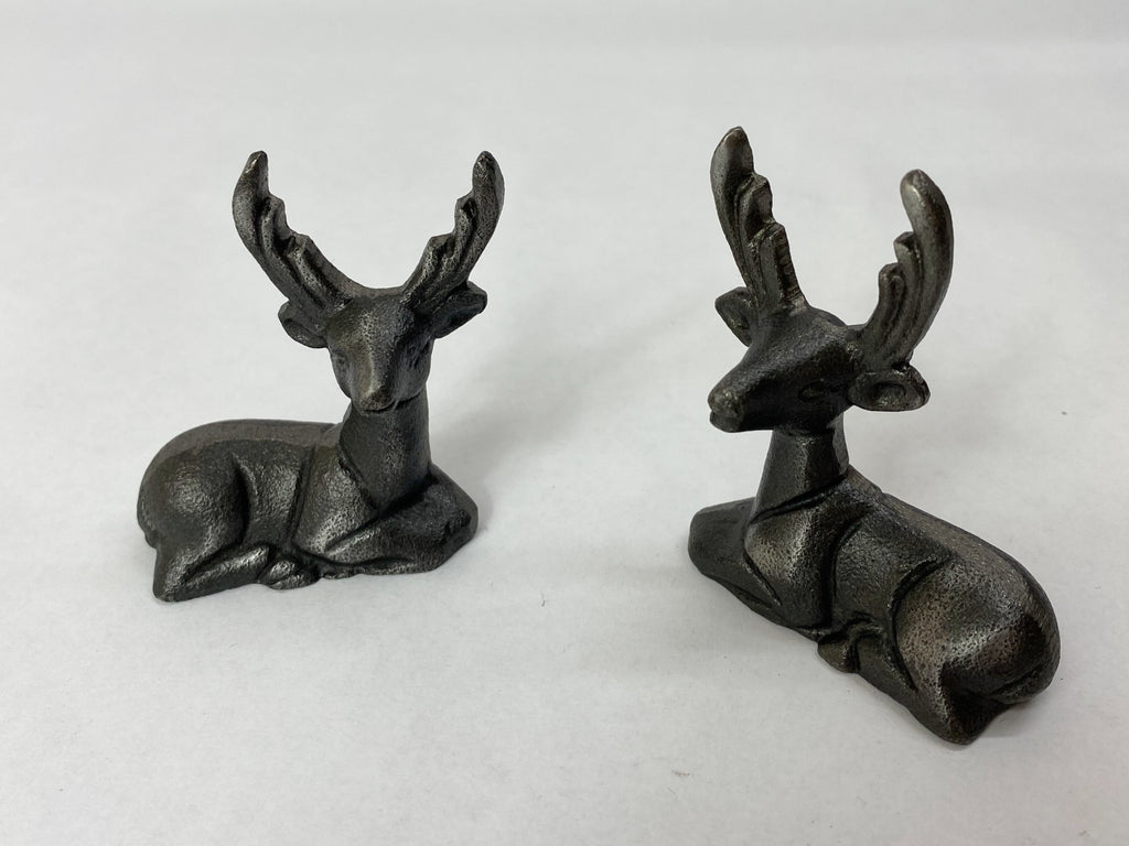 Deer Ornament Pair of Sitting Stag image 1