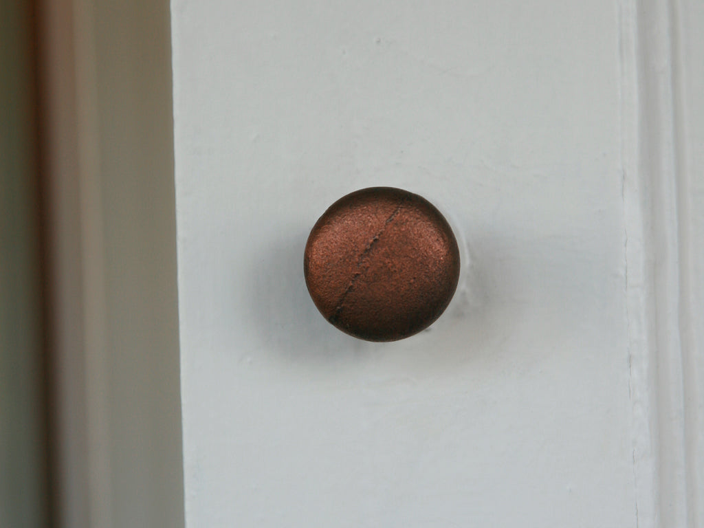 Knob Plain Shaker with Seam Cast Antique Copper 32mm image 2