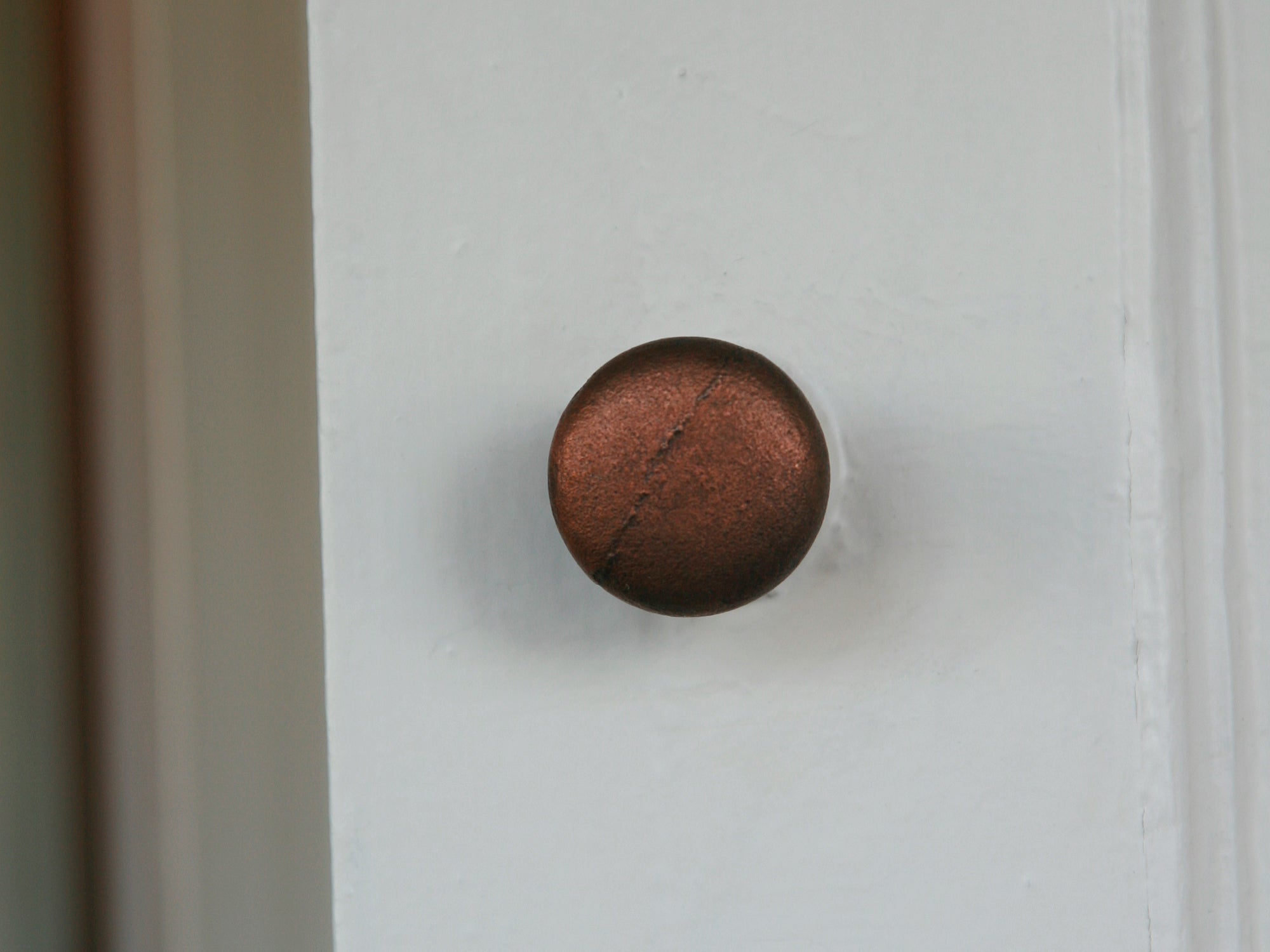 Knob Plain Shaker with Seam Cast Antique Copper 32mm image 2