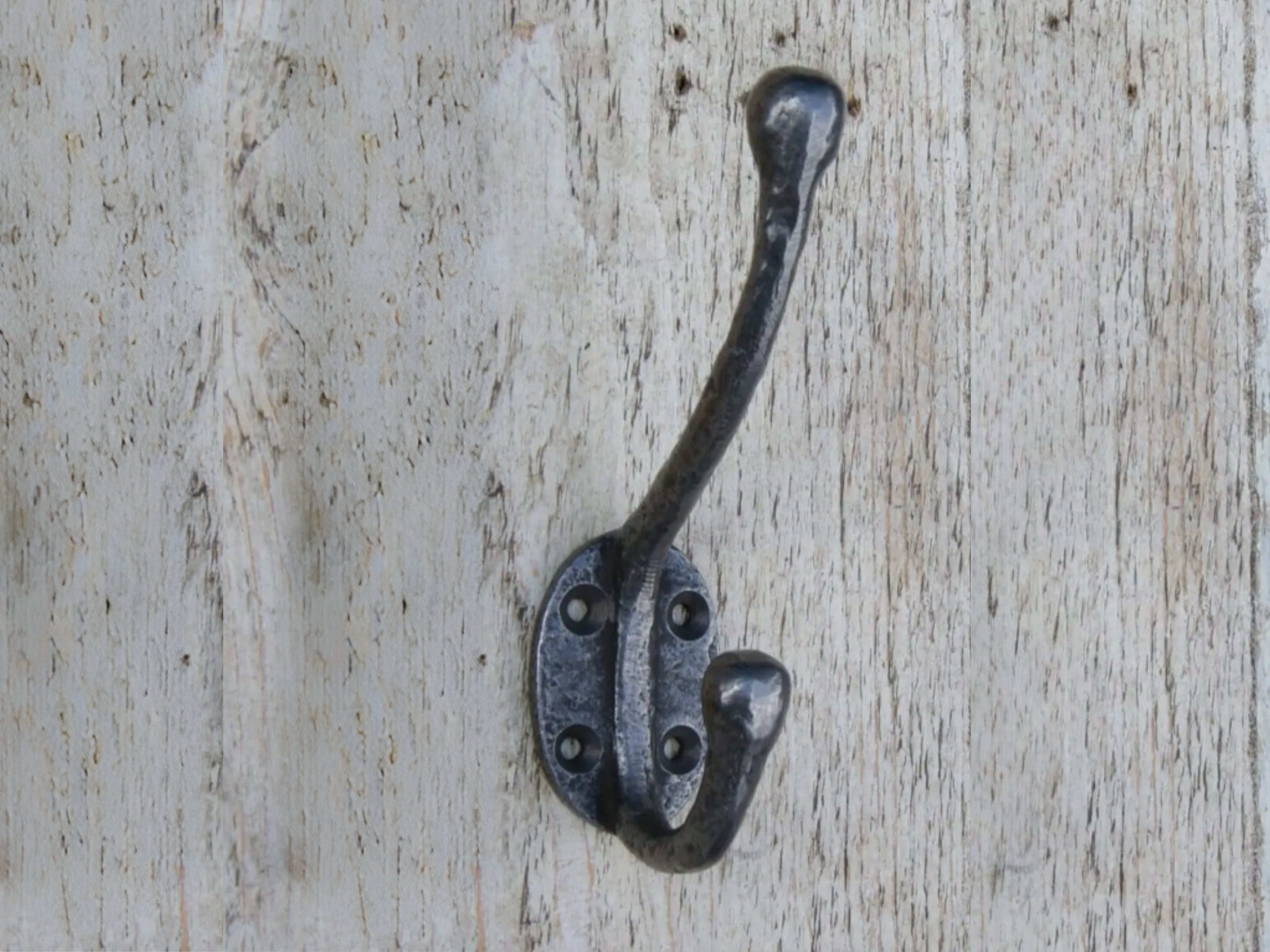 Coat Hook Round Riven Cast Antique Iron 125mm image 0