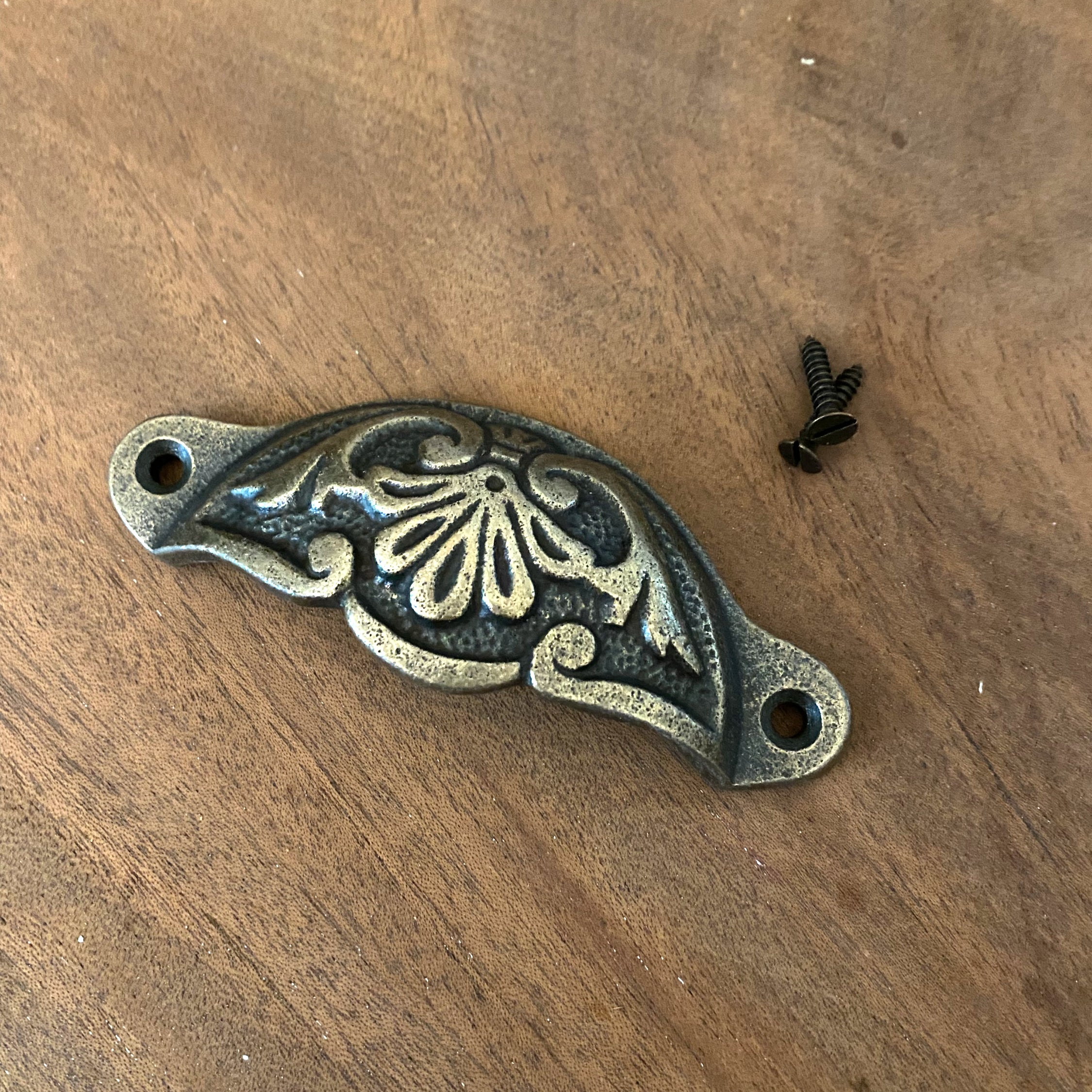 Cup Handle Drawer Pull Antique Brass image 3